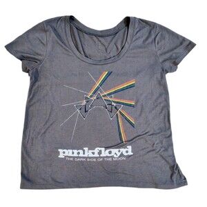 Pink Floyd Womens T-shirt Size Med Dark Side of the Moon Gray Space Rock Band